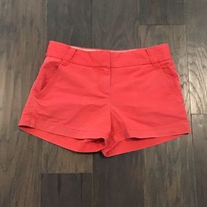 J. Crew Classic Twill Chino Shorts City Fit, Red, Size 0